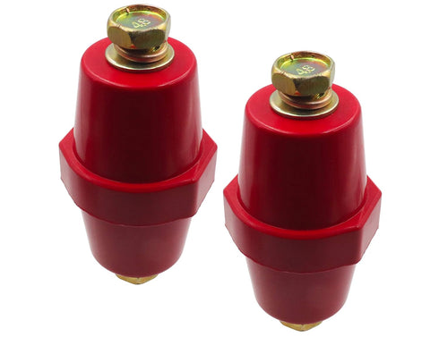 LBY 2pcs Busbar Insulator, SM-76 Polyester Standoff Insulators with Screw(M10), High-Strength Busbar Insulator Supporter, Resin(Red)