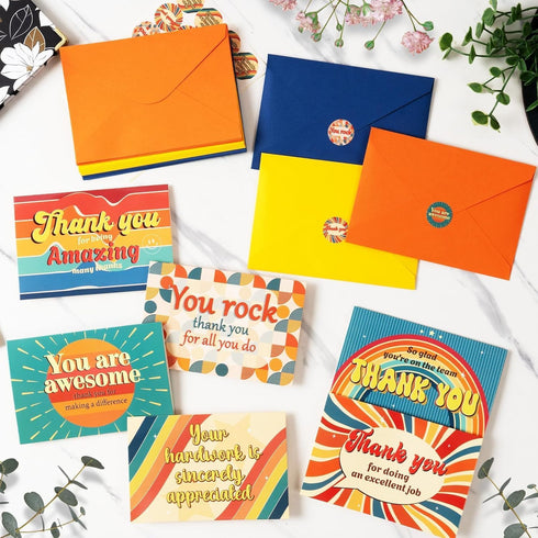 96 Pack 4" 6" 6 GRADESIN Employee Appreciation Thank you Cards for Coworkers with Envelopes & Stickers x Staff