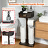 TEGUEPS Freestanding Bathroom Toilet Paper Holder Stand with Shelf, Bamboo Toilet Paper Roll Holder with Wet Wipes