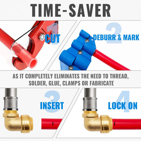 SUNGATOR 3/4 Inch Male Adapter Elbow, No Lead Brass Push-to-Connect Plumbing Fittings with Disconnect Clip, Pack of 3