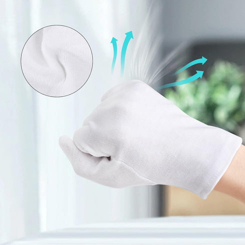 5 Pairs Archival Photo Gloves - White Medium Work Gloves for Handling Art, Photography, Jewelry