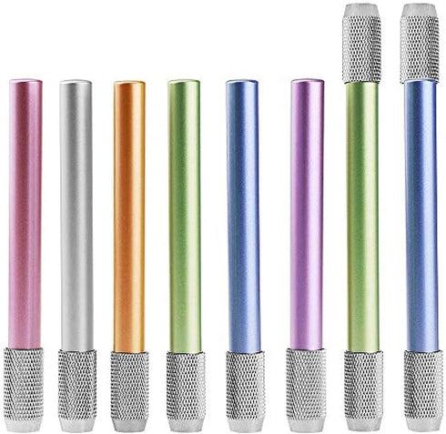 BWESOO Silver Pencil Extenders, Dual Head Adjustable Metal Handle Pen Holder for School Office Desk Supplies