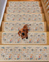 BOHOOSKYLAR 4 8"x30" Marine Life Stair Treads Retro Shark Whale Lobster Jellyfish Linen Texture Indoor Non Slip Peel