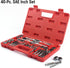 80-Piece Premium SAE and Metric Tap and Die Set - SAE #4 to 1/2” and Metric M3 to M12, Complete Threading Kit with