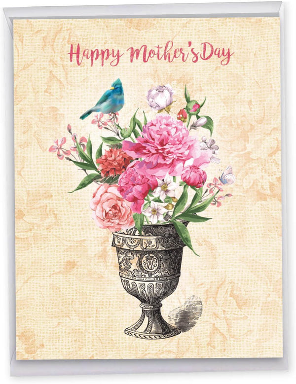 The Best Card Company Big Mother's Day Card, 8.5 x 11 Inch, Floral Card for Mom, Beautiful Flowers