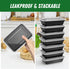 50 Pack (100-Piece) 38 oz Meal Prep Containers with Lids, Sturdy Leakproof & Food Safe, Microwave Safe