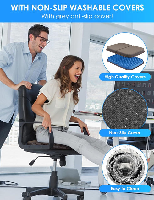 WISIMMALL 14.5" 10.5" Tailbone Gel Seat Cushion Portable Massage Travel Cushions, x Thick Foldable Seat Cushion for Car