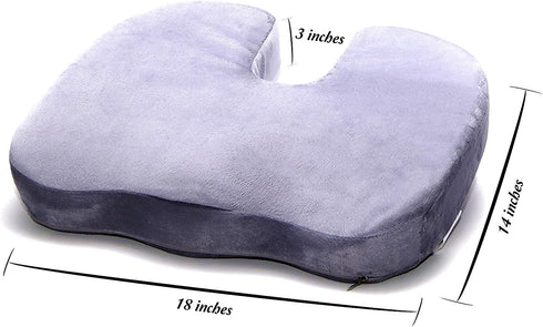 JUWENIN ,Coccyx Orthopedic Comfy Pro Memory Foam Seat Cushion for for Home Office Desk Chairs, Auto Seats, Sports