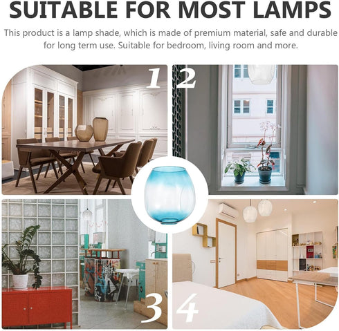 5cm Uonlytech Glass Lampshade Ball Lamp Cover Globe Lampshade Gradient Blue Glass Light Cover Spherical Dome Light