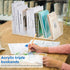 Suzile Clear Acrylic Magazine File Holder with Vertical Compartments, Desk Organizer Book Rack for Paper Folder Office