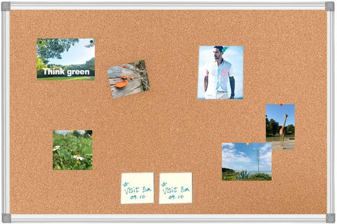 BESTBOARD Heavy Duty Cork Bulletin Board, 24 x 36 inch, Silver Aluminum Frame for Homes or Offices