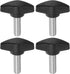 4pcs Tee Wing Knobs, M8 x 20mm Plastic T Knobs Handles with Thumb Screws, Black Hand Clamping Grip