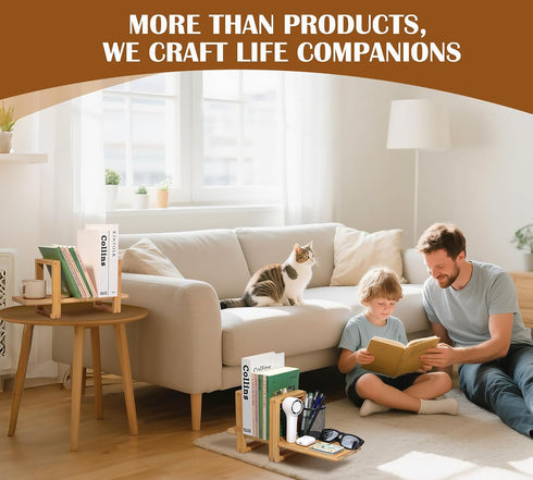 KinShare Small Adjustable Desk Bookshelf Organizer Open Bookend Shelf Flexible to Fit as Much or as Little