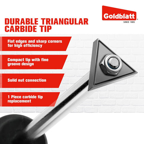 Goldblatt Grout Removal Tool with Replacement Carbide Tip - Professional Scraper, Caulking Remover, Soft-Grip Handle