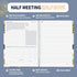 SUNEE Half Meeting Half Note - 8.5"x11" Professional Notebooks for Work - 160 Pages, A4 Size Project Planner, Spiral Meeting Agenda/Minutes Organizer for Women Men, Note Taking, Office & Business by SUNEE
