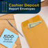 Guardian Cashier Deposit Report Envelopes with Gummed Flaps, Pack of 500 Cash Drop Envelopes for Small Businesses