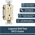 Legrand radiant 1597LACCD12 15 Amp GFCI Self Test Decorator Duplex Outlet, Light Almond (1 Count)