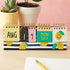 Lemon Perpetual Flip Calendar for Office Desktop, Classroom Supplies, Desk Calendar with Day, Date, Month Display (8 x