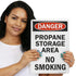SmartSign U9-2344-NA_10x14 "Danger - Propane Storage Area, No Smoking" Sign | 10" x 14" Aluminum Black/Red on White