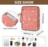 Wfrish Handle,1.25 Inch 3 500 6 Salmon Glitter Sparkling Zipper Binder Bag with Ring O-Ring Sheet Capacity Tab