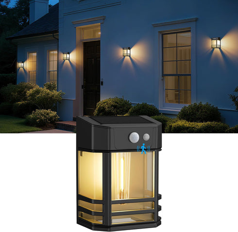 btfarm Solar Wall Lights Outdoor,3 Modes Motion Sensor Lights Dusk to Dawn,