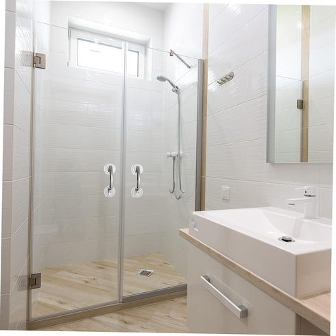 2pcs Lurrose Bathroom Fixtures Grab Bars for Shower Knobs Suction Grip Bars Door Handles for Seniors Elderly