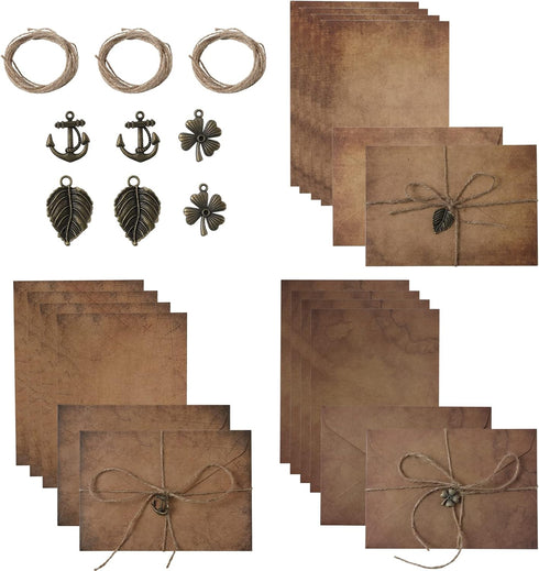 SAVITA Set of 30 Vintage Envelopes and Antique Papers, 16.5 x 11.5 cm, Includes Antique Envelopes and Papers