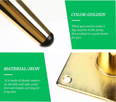 4pcs 10cm NUOBESTY Golden Metal Furniture Legs Tapered Replacement Sofa Couch Cabinet Table Feet for Living Room