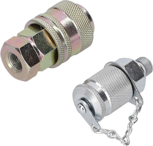 G1/8 Quick Coupling Connector Male Female Threaded Link for Hydraulic Pressure Test Point Adapter Set