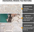 STICKGOO Hexagon Peel and Stick Backsplash Tile, Self Adhesive Wall Tiles for Kitchen and Bathroom, Beige Marble Look