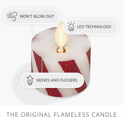 2-Pack (1.4" 2") Luminara Moving Flame LED Flameless Tealight x Battery Operated Plastic LED Flameless Tea Light Smooth