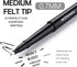 Black Felt Tip Pens, 32 Black Pens, 0.7mm Medium Point Felt Pens, Felt Tip Markers Pens for Journaling, Note Taking, Planner, Writing,Drawing.Perfect for Art Office and School Supplies by WOSWEL