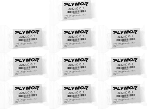Plymor 1.5" x 2" Zipper Reclosable Plastic Bags (Case of 1,000), 2 Mil