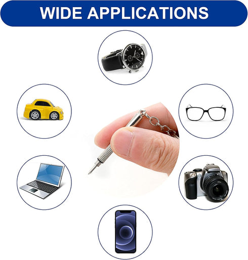 5Pcs Mini Glasses Screwdriver, 3 in 1 Multifunction Eyeglass Repairing Kit with Keychain