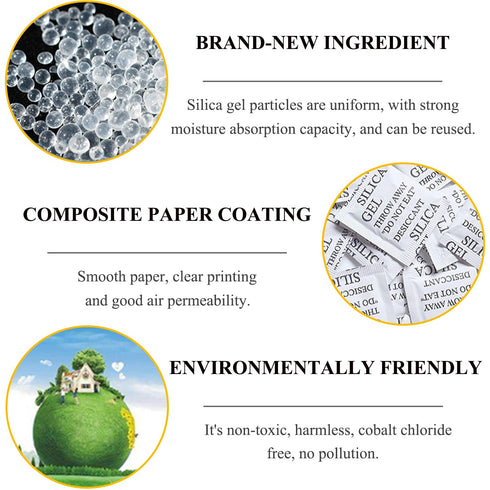Silica Gel Packets, 50PCS - 5 Gram Premium Transparent Desiccant Packs for Moisture Control in Storage