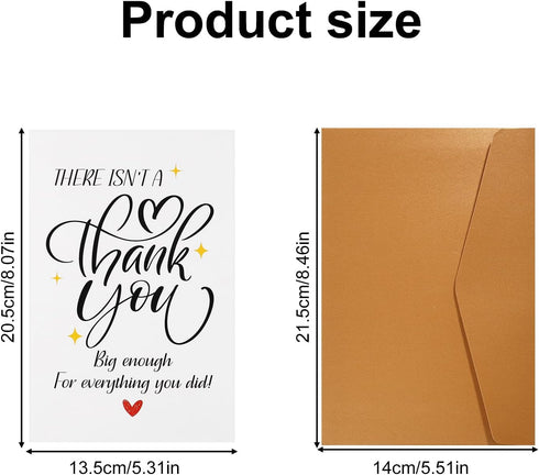XIHIRCD Thank You Cards, Simple Blank Appreciation Greeting Notes with Envelope for Gratitude Teachers Bosses Friends