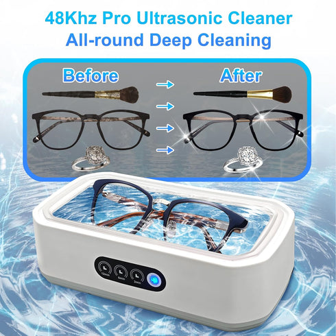 AIJIAXING 48kHz 22oz 304 Ultrasonic Cleaner, Ultrasonic Jewelry Cleaner Machine, Jewelry Cleaner with Stainless Steel