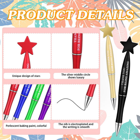 Yeaqee 36 Pcs Appreciation Pens Bulk - Inspirational Ballpoint Gifts, Thank You for Being Amazing for Employee Coworker