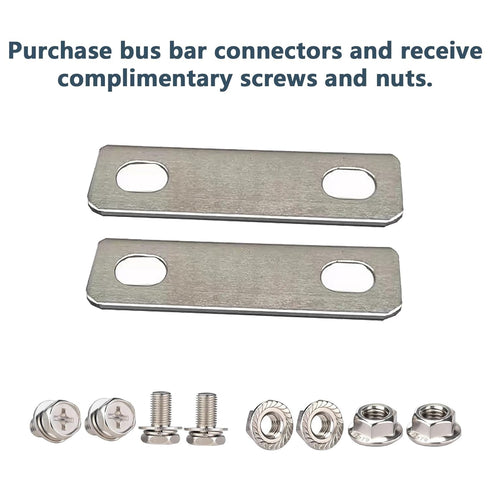 20PCS Nickel-Plated Copper Bus Bars Connector, 2.83IN Pitch Row, for Lifepo4 Cell 3.2V Lithium Battery (20 Pack)