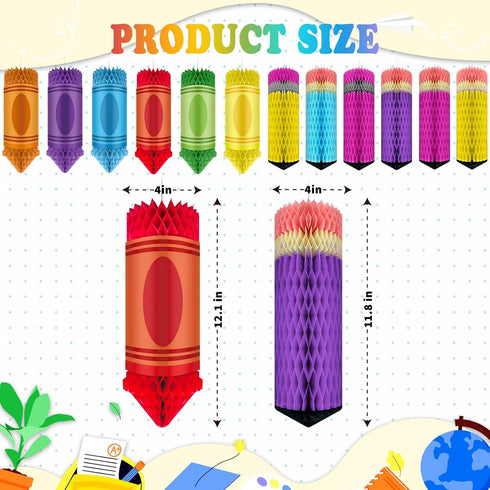 12PCS Pencil Theme Classroom Decor Preschool Kindergarten Back to School First Day of School Crayon Decor Classroom