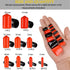 300 Pieces Rubber End Caps - Vinyl End Caps Black and Red Screw Bolt Protectors in 9 Sizes from 0.08 to 0.8 Inch