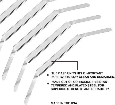 OLYMPX 100 Pcs of 1” Capacity Premium Metal Prong Paper Fastener Bases, 2.75 Inch for Paper File Clip Accessories