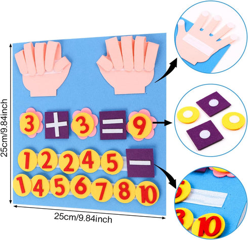 BENOSPACE Counting Felt Board Finger Numbers Toy Educational Learning Supplies Addition Subtraction Manipulatives Math