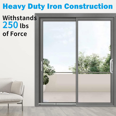 16 3/4" 44" Adjustable Window Security Bar, Child Safety Patio Sliding Door Lock, Sturdy Steel, Extends from