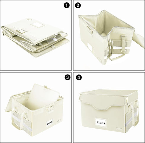 DocSafe Fireproof File Box with Lock, Portable Document Storage Organizer with Pockets for Home Office