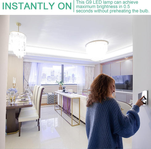 G9 LED Bulb, 6W, 60W Halogen Equivalent, 5000K Daylight White, 600LM, Non-Dimmable, 6 Pack