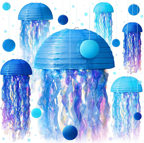 Jellyfish Paper Lanterns and Bubbles - Under Sea Party Decorations, Mermaid Party