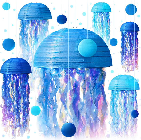 Jellyfish Paper Lanterns and Bubbles - Under Sea Party Decorations, Mermaid Party