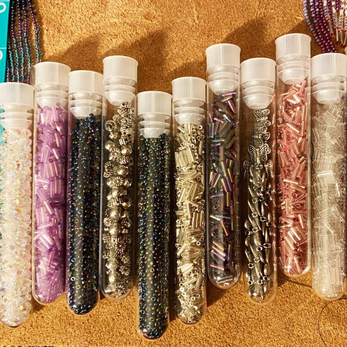 50 Pcs Clear Plastic Test Tubes with Rack - 16x100mm (10ml) Test Tubes with Caps for Scientific Experiments and Decor