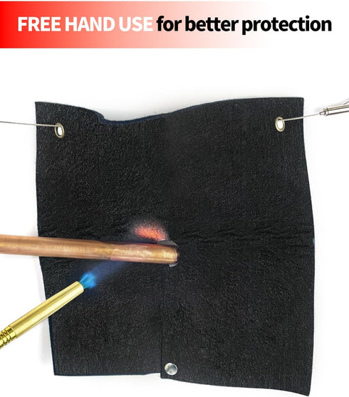 Welding Blanket Fireproof, 2 Packs Opening Shape Heat Shield Mat, Brazing Heat Shield for Torch, Welding Pad for Plumbing, Fire Flame Resistant Cloth Rag, Solder Plumbers HVAC Torch Protector